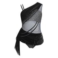 thumbnail image 3 of dPois Combinaison Asymétrique pour Filles Justaucorps de Danse Ballet Rythmique Froncé Gris 8, 3 of 7