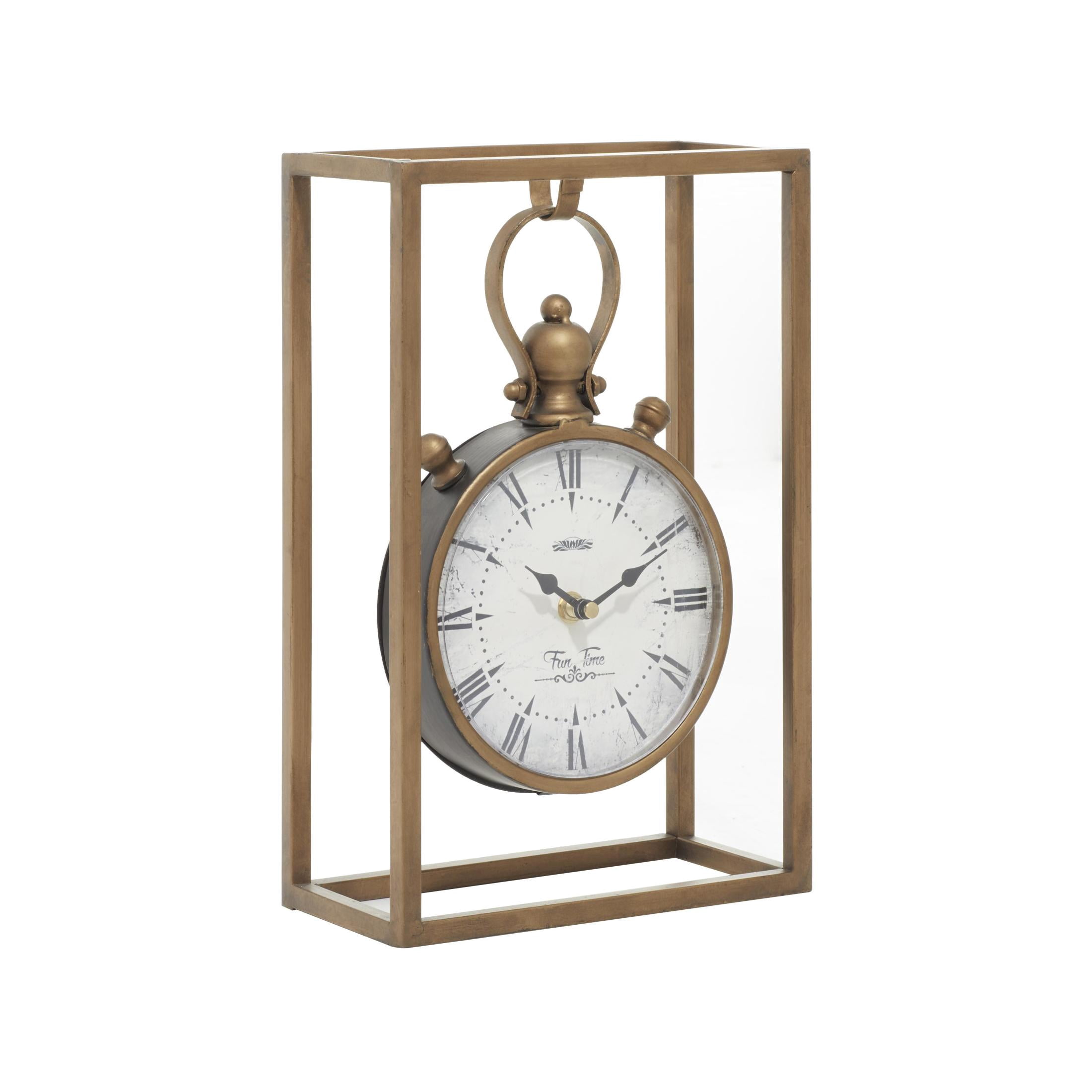 DecMode 13" Bronze Metal Standing Stopwatch Clock