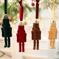 thumbnail image 2 of Flocking Nutcracker Hanging Ornament Decorative Nutcrackers Statue Christmas Soldier Charm Holiday Tree Decoration Pendant, 2 of 7