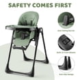 thumbnail image 6 of AILEEKISS Foldable High Chair for Baby, Toddler Eating Chair with Detachable Double Trays, Green, 6 of 12