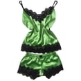 thumbnail image 2 of LSLJS Women Lace Satin Bra Camisole Sling Tops Shorts Pajamas Two Piece Set, Lingerie Sets, 2 of 4