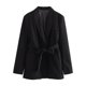 thumbnail image 5 of Blazer para mujer abrigo informal holgado con cuello en V profundo traje diario, 5 of 9