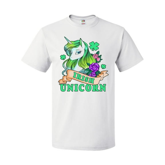 Inktastic St Patricks Day Irish Unicorn Illustration with Shamrocks T-Shirt