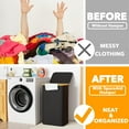 thumbnail image 4 of SpaceAid 110L Laundry Hamper with Lid, Large Tall Clothes Basket Bin, Black, 4 of 6