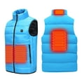 thumbnail image 4 of Lovskoo Women's and Men's Heated Jacket Vest Sleeveless Usb Intelligent Constant Temperature Heated Windproof Plus Size Coat with Winter 4 Heated Zones Coat Quilted Jacket Blue, 4 of 8