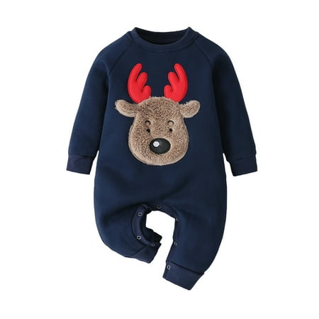 

KYAIGUO Newborn Boys Girls Jumpsuits Crewneck Bodysuit 0-12M Baby Fall Winter Outfits 2024 New Years Infant Clothes