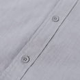 thumbnail image 4 of Mens Casual Long Sleeve Cotton Linen Shirts Button Down Solid Plain Roll-Up Sleeve Summer Beach Shirts 2025, 4 of 5