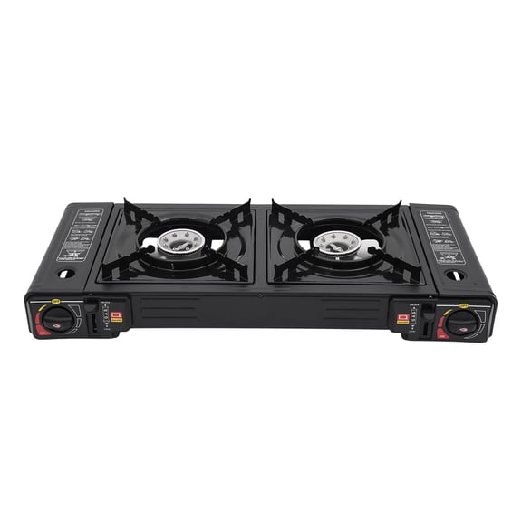 2 Burners Camping Stove, with Baking Tray&Portable Case,Portable Camping Stove for Outdoor Cooking, Camping Trip, Party