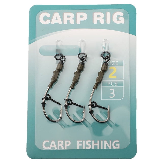 3 Pcs Combo-Hook de Pêche Anti-Bas Noir avec Vis de Bouillotte Outils de Pêche