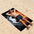 thumbnail image 4 of Beach Towel 140x70 cm, Multicolor Football Pattern, Quick-Dry Polyester Towel for Swimming, Travel, Sports, 1 Piece, 4 of 6