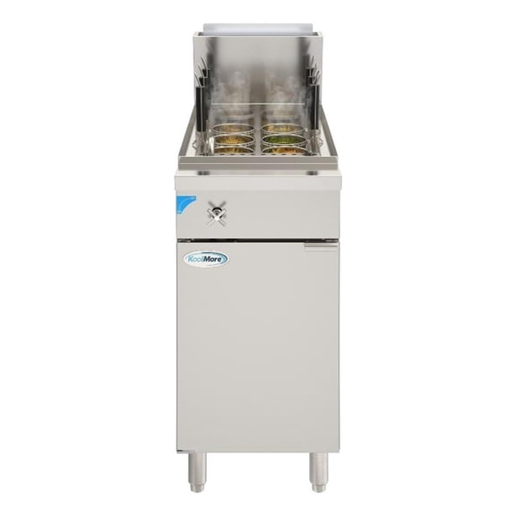 Pemberly Row Commercial 11 Gallon Natural Gas Steel Pasta Cooker with 70000 BTUs