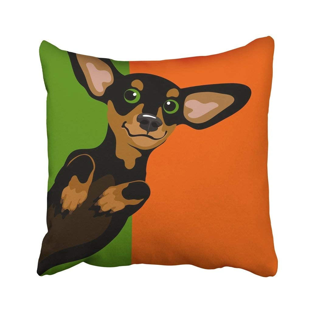Funny Shedding Dog Miniature Pinscher Throw Pillow Multicolor 16x16 Funny Shedding Dog Miniature Pinscher Throw Pillow Multicolor 16x16