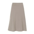 thumbnail image 3 of YUEJUIR Midi Skirts For Women Women'S Summer Casual High Waisted Soft A Line Skirt With Solid Color Knee Length Skirt Flowy Skirt Linen Skirts For Women (Beige,M), 3 of 6