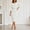 White, variant on Asgosdo Women Cowl V Neck Batwing 3/4 Sleeve Office Pencil Midi Sheath Dress