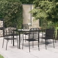 thumbnail image 1 of vidaXL 7 Piece Garden Dining Set Black Cotton Rope and Steel, 1 of 5