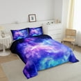 thumbnail image 3 of Starry Sky Bedding,Galaxy Comforter Set,Blue Purple Outer Space Constellation Down Comforter,Room Decor Quilted Duvet with 1 Pillowcase Teens Teenager Adult ,Twin Size, 3 of 7
