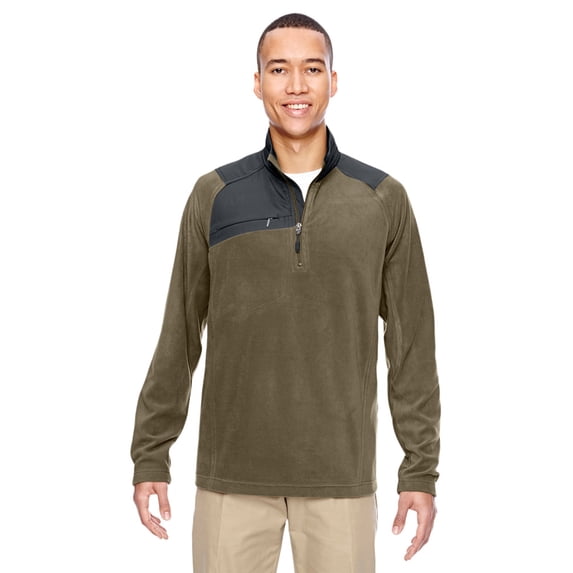 Ash City 88217 Men's Trail Fabric-Block Fleece Half-Zip -Oakmoss -Med