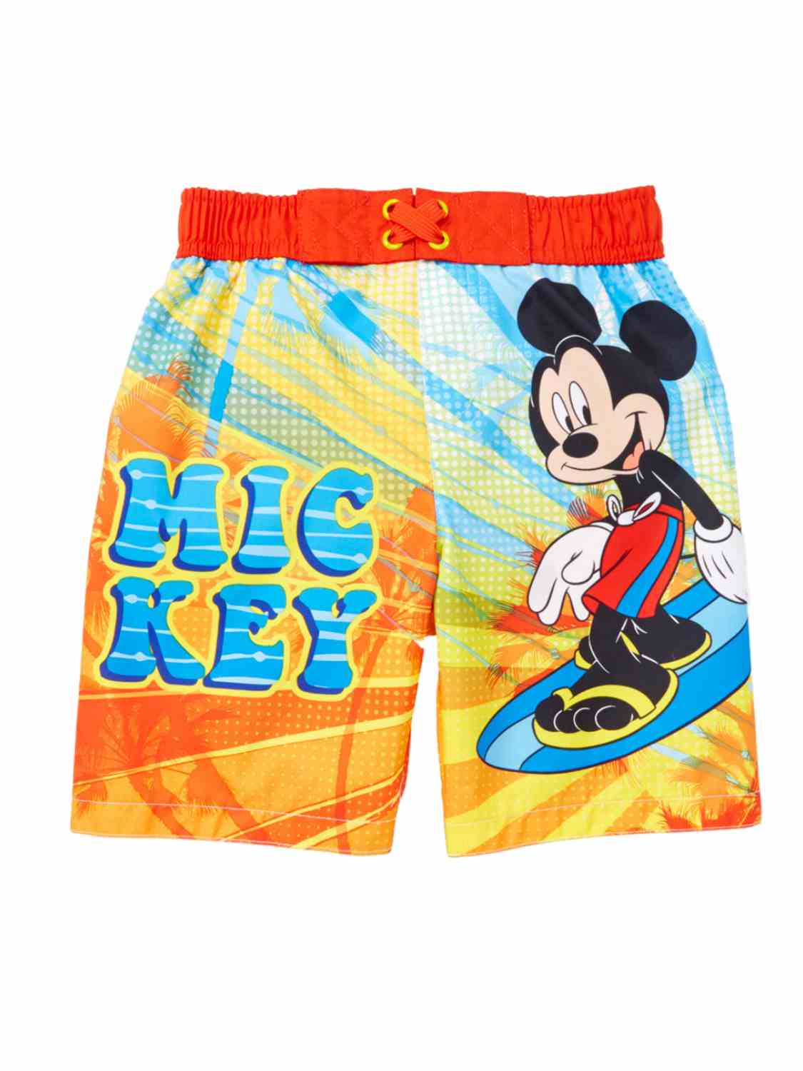 Disney Mickey Mouse Swim Rash Guard Swim Trunks Set Red//Navy