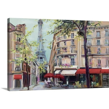 Great Big Canvas "Springtime in Paris"  by Marilyn Hageman Black Burgundy Traditional  Wrapped Canvas Print Wall Artwork