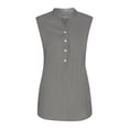 thumbnail image 5 of HIMIWAY Summer Hot Shirts for Women Ladies Fashion Casual Formal Versatile Solid Color Button Sleeveless Top Shirt, 5 of 5