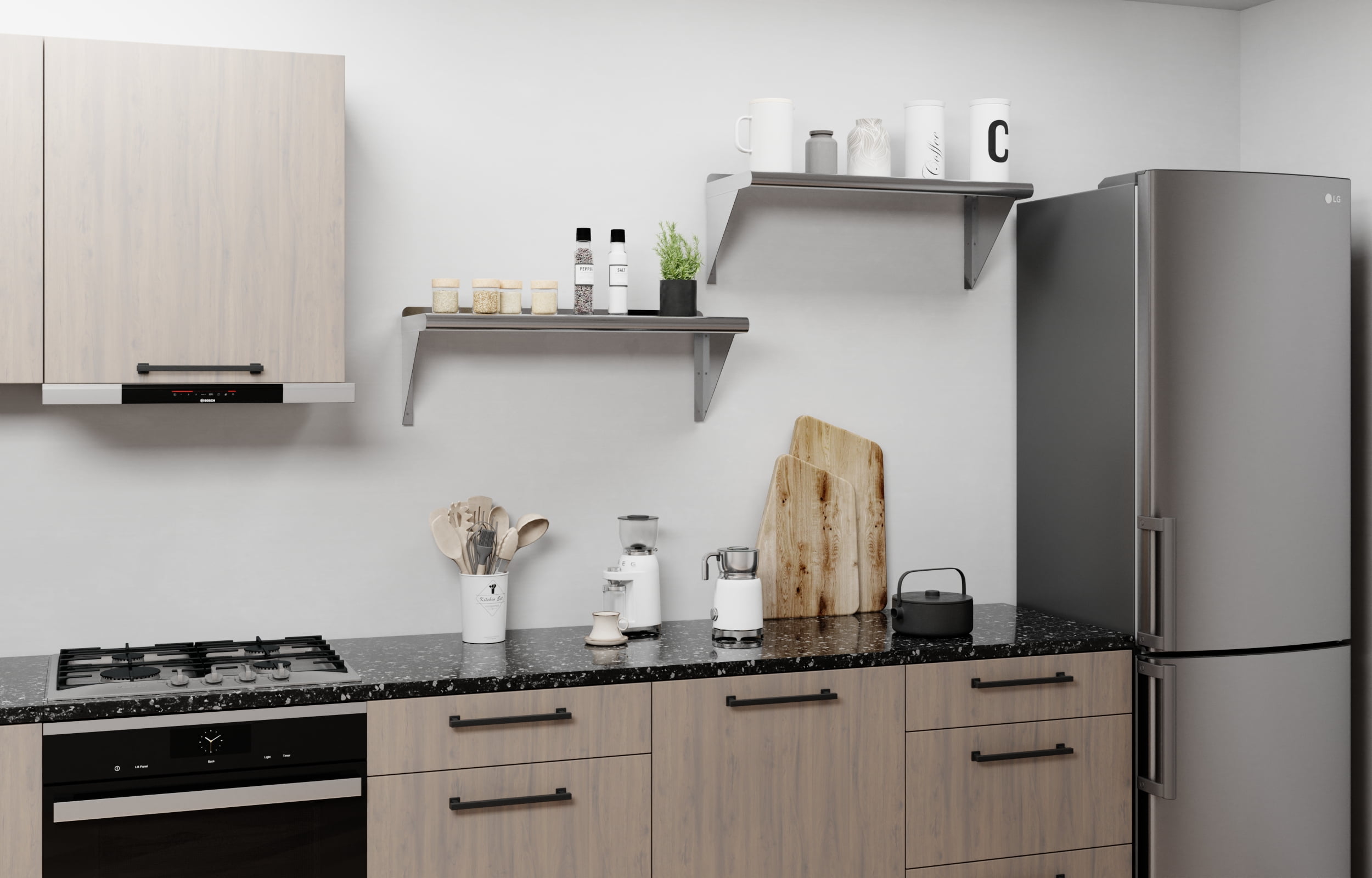 AmGood 12 in. x 30 in. Stainless Steel Wall Shelf | NSF Certified | Appliance & Equipment Metal Shelving | Kitchen, Restaurant, Garage, Laundry, Utility Room