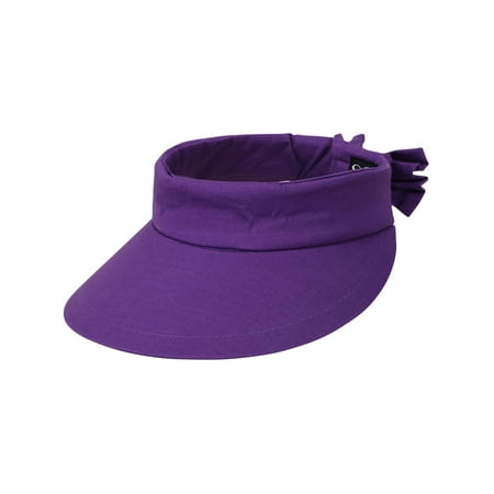 Blue Team Visor - Women's SPF 50+ UV Protection Wide Brim Beach Sun Visor Hat,Purple