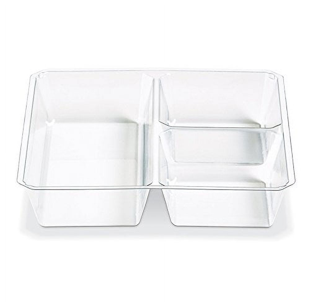 Placon Fresh 'n Clear 16 oz Clear Plastic Container with 3-Compartment Clear Insert Tray and Clear Lid, (100 SETS), PET Material, GoCubesв„ў - image 3 of 6