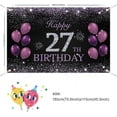 thumbnail image 2 of Happy 27th Birthday Banner, Purple Happy 27th Birthday Party Decorations for Girls, 27 Year Old Birthday Supplies Backdrop Décor, 5.9 X 3.8 Fts, 2 of 10