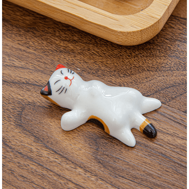 Cute Cat Palillos Resto Cena Cuchara Soporte Cuchillo Tenedor Soporte Palillos Tenedores Soporte Soporte Palillos Soporte Cerámica Decoración del hogar, Estilo 6 brillar Electrónica