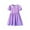 Purple, variant on Girls Summer Dresses Kids Cute Puff Sleeve Doll Collar Dress Casual Ruffle Swing Aline Dresses Orange, 5 Years