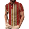 thumbnail image 2 of Zynviq Men's Shirts Short Sleeve Fitted Striped Office Golf Po-lo Shirt Men's Summer Tops,XL, 2 of 5