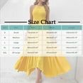 thumbnail image 2 of Antinious Womens Dresses for Party,Ladies Casual Beach Dress,Maxi Dresses for Women Solid Camis Sleeveless Round Neck Elasticity Flounce Dress,Yellow,M, 2 of 4