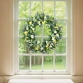 thumbnail image 5 of Bcylexb Spring Summer Wreaths for Front Door, 16 inch Artificial Fake Flower Wreath with Green Leaves Wreath for Wall Window Farmhouse Party Home Holiday Decor, 5 of 7
