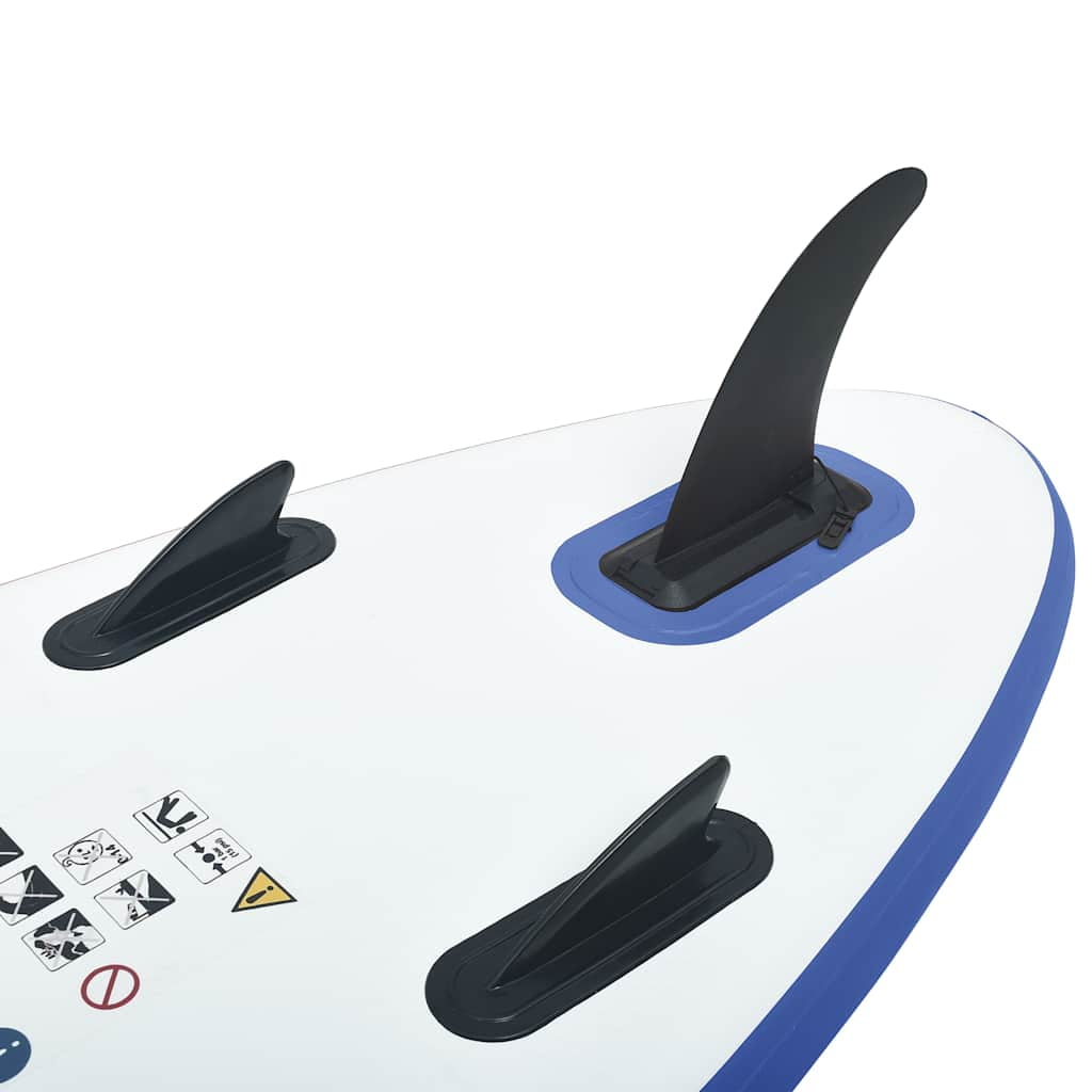 vidaXL Stand Up Paddle Board Set SUP Surfboard Inflatable Blue and White