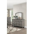 thumbnail image 3 of Contemporary Grey Hues Veneer 6pc Bedroom Furniture Cal King Size Bed Dresser Mirror 2x Nightstands Chest Storage FB Plywood, 3 of 10