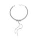 thumbnail image 1 of 1pc Bowknot Necklace delicado Clavícula de la cadena de la joyería de la niña (plata), 1 of 6