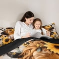 thumbnail image 4 of Homewish Rustic Highland Cow 7 Pieces Bedding Comforter Set,Countryside Sunflower Full Bedding Set,Yellow Brown Fitted Sheet Flat Sheet For Boys Kids,Microfiber Bedroom Decor Reversible, 4 of 8