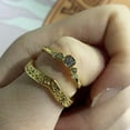 thumbnail image 2 of Flmtop Femmes Mode en Forme de V Strass Incrusté Mariage Bague de Fiançailles Bijoux Cadeau, 2 of 6