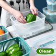 thumbnail image 3 of 5 Piece Food Storage Container Set  Plastic Fruit Container with Removable Colander  Blue, 3 of 8