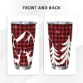 thumbnail image 3 of Easygdp Christmas Buffalo Plaid 20oz Stainless Steel Vacuum Insulated Double Wall Travel Tumbler, Durable Insulated Coffee Mug with Spillproof Lid-Straw Three-piece Set, 3 of 8