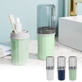 thumbnail image 1 of ¡Gran Oportunidad de Ahorro!, Juego de vaso de enjuague portátil para viaje y cepillo de dientes con buen almacenamiento y sellado, agarre cómodo y sin fugas, vasos para enjuague bucal domésticos, 1 of 9