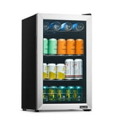 Newair 100 Can Beverage Refrigerator Cooler, Freestanding Mini Fridge in Stainless Steel for Home, Office or Bar