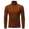 thumbnail image 2 of NIBOLOG T-shirt Solid Color Long Sleeve Cotton Men Turtleneck Slim Basic Top for Spring, 2 of 8