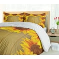 thumbnail image 5 of Ambesonne Sunflower Duvet Cover Sets, Flower Frame Circle, 2-Queen, Brown Orange, 5 of 7