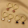 thumbnail image 3 of Nvzi Pendientes - Pendientes colgantes exquisitos, pendientes de mujer con circonitas, color negro, 3 of 4