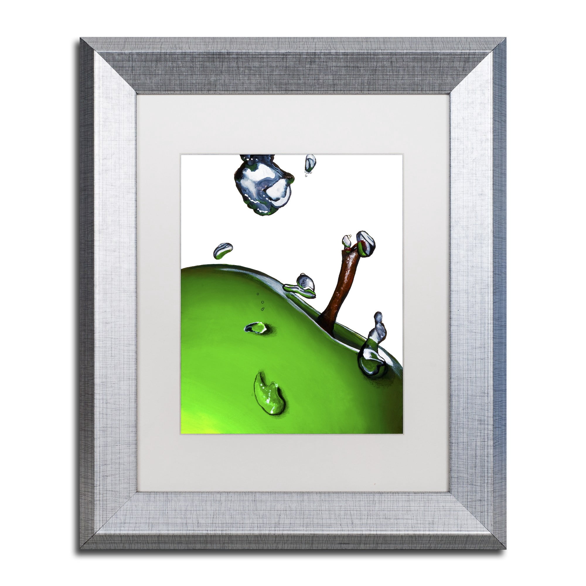 Trademark Fine Art "Granny Splash II" Canvas Art by Roderick Stevens White Matte, Silver Frame