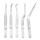 thumbnail image 1 of Pinzas de cocina de acero inoxidable de 5 piezas, juego de pinzas profesionales para chef para un agarre preciso, para cocinar, hornear, enchapado y decorar pasteles., 1 of 7