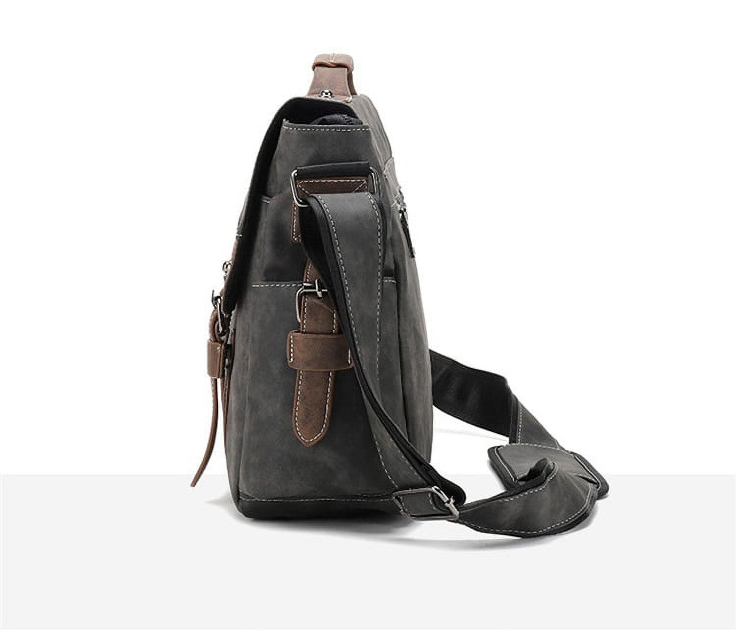 Xeie Thuk Men's Vintage Designer Briefcase PU Leather Tote Business Office Man Messenger Bag Casual Solid Computer Laptop Handbag