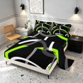 thumbnail image 2 of Manfei Black Green Circle Bed Sheets,Aesthetic Minimalist Fuul Size Sheets, Black Reversible 4 Pieces1 Flat Sheet + 1 Fitted Sheet + 2 Pillowcases, 2 of 6
