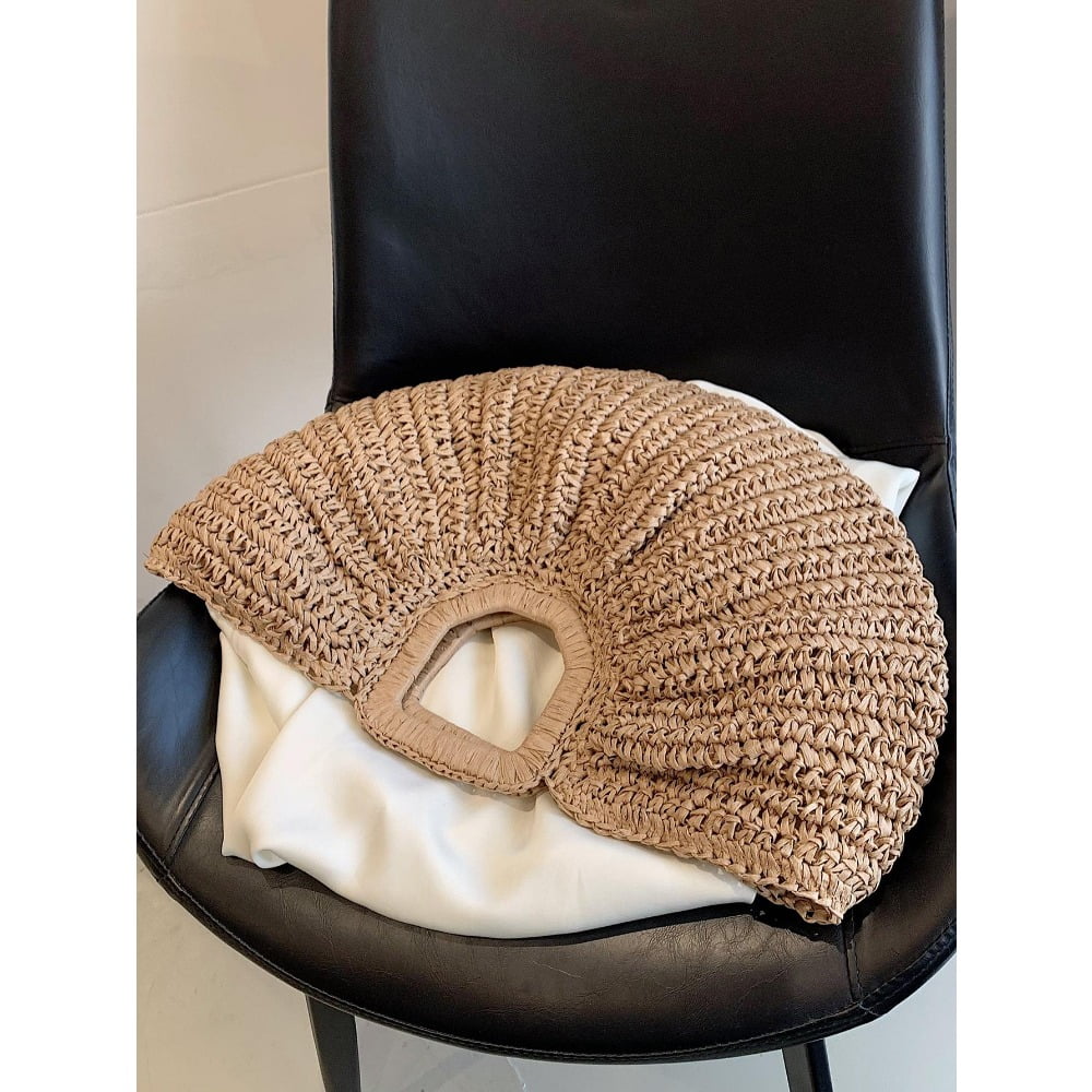 Oversized No-Closure Double Handle,Bag,Perfect For Summer Travel,Summer,Women Bags Straw Purse, Straw Beach Bag, Beach Necessities, Beach Stuff & Summer Essentials, Wicker Bag